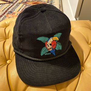 Vans Hat Corduroy Great Condition Trucker Skeleton Parrot SnapBack
